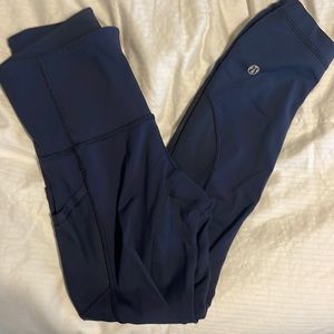 Lululemon Navy Mesh Crop Leggings